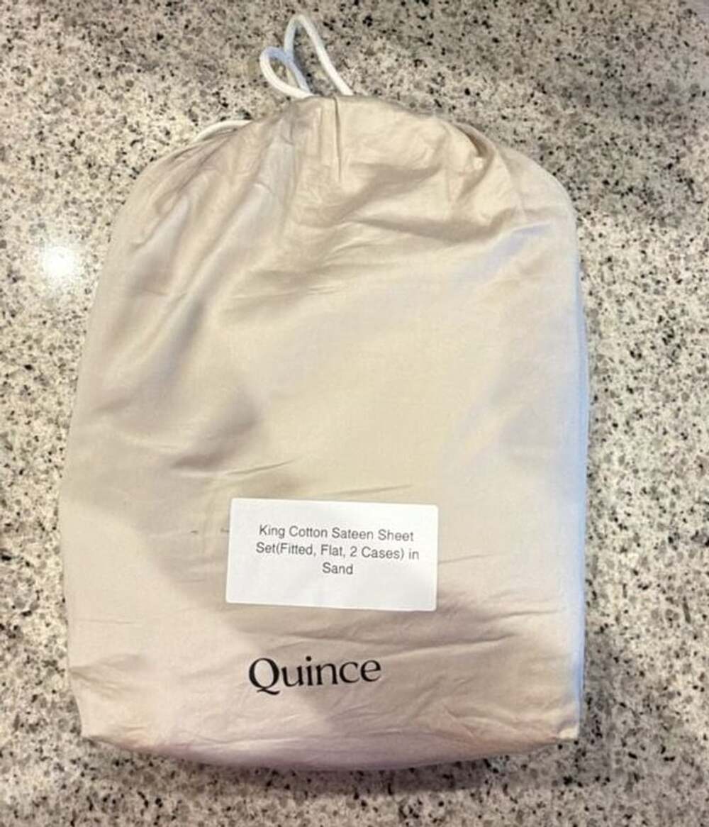 Quince King Cotton Sateen Sheet Set in Sand